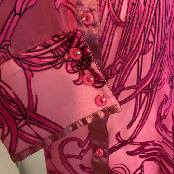 NABI Pink/fuchsia sheer long sleeve top - Picture 4 of 5